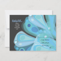 Carte de réponse Bat mitzvah RSVP SOARING BUTTERFL