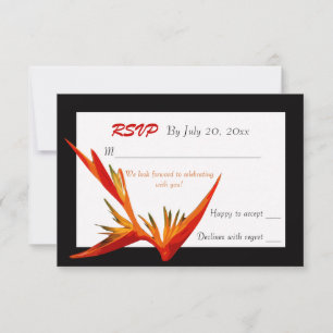 Carte de réponse blanche Bird of Paradise