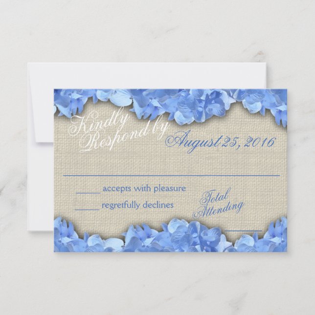 Carte de réponse Blue Hydrangeas (Devant)