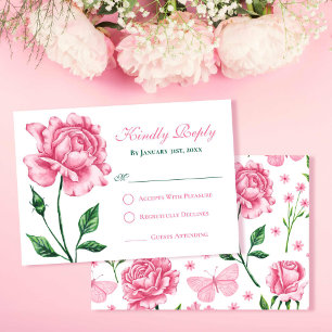 Carte de réponse Blush Rose Quinceañera