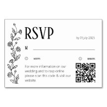 Carte de réponse botanique minimaliste Daisy Line 