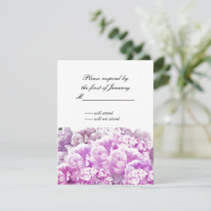 Carte de réponse Bouquet monochromatique rose de f