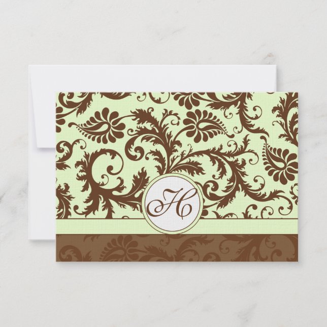 Carte de réponse Brown verte Apple (Devant)