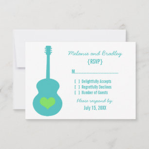 Carte de réponse cardiaque Aqua/Green Guitar