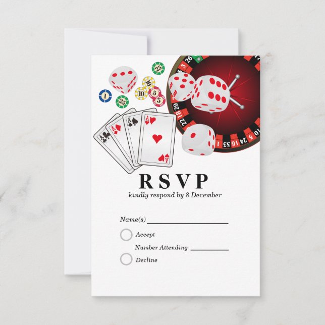 Carte de réponse Casino las vegas 3,5 pouces x 5 p (Devant)