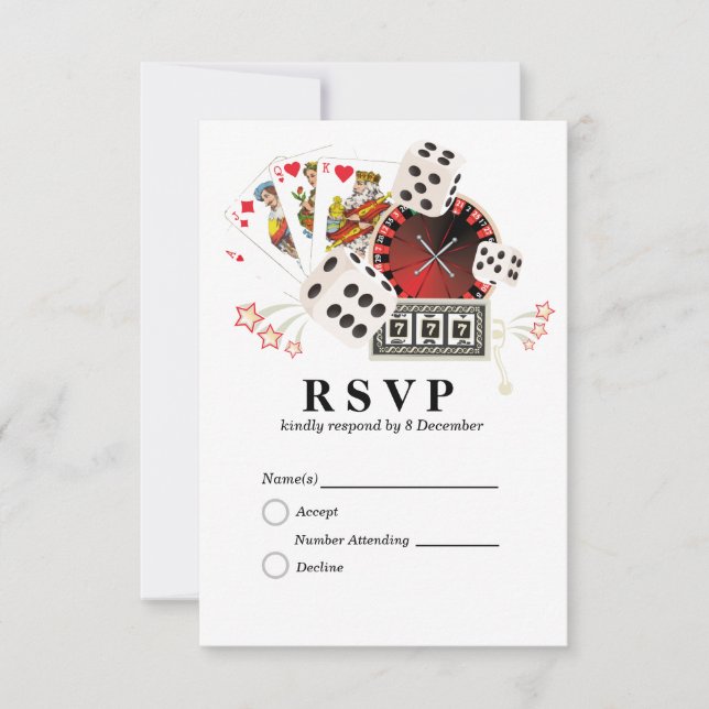 Carte de réponse Casino las vegas 3,5 pouces x 5 p (Devant)