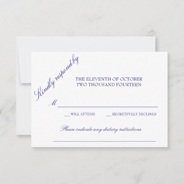 Carte de réponse classique (Devant)