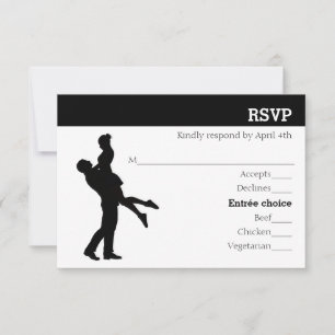 Carte de réponse - Couple Silhouette Moderne - RSV