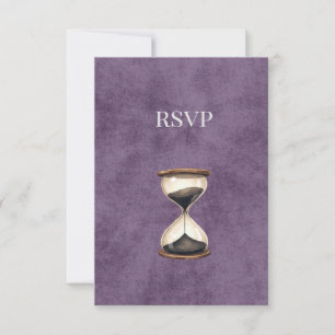 Carte de réponse Dark Academia Hourglass RSVP