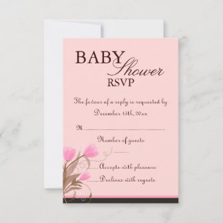 Carte de réponse de baby shower à motif floral mar