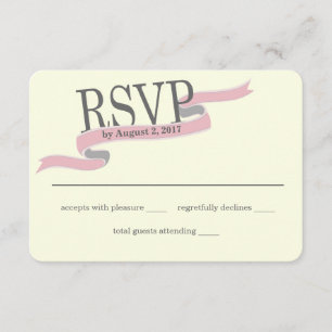 Carte de réponse de bannière de ruban rose