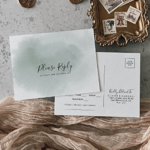 Carte de réponse de choix de menu vert et blanc ca