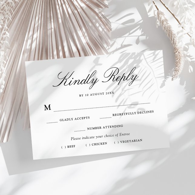 carte de réponse de choix de repas à typographie s (Créateur téléchargé)