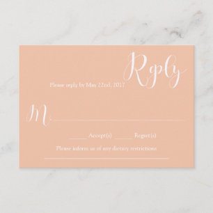 Carte- de réponse de corail de mariage