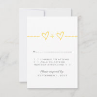 Carte de réponse de l'équation du coeur jaune