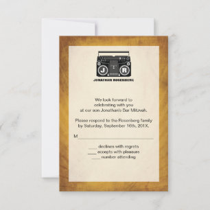 Carte de réponse de l'Hip hop Bar Mitzvah RSVP