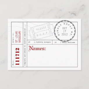 Carte de réponse de l'onglet de billet moderne
