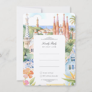 Carte de réponse de mariage à Barcelone