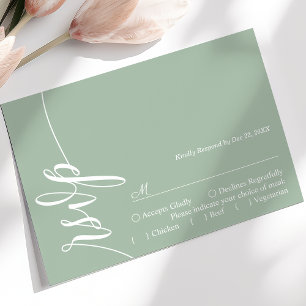 Carte de réponse de mariage à calligraphie élégant