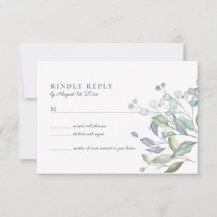 Carte de réponse de mariage à la verdure d'eucalyp