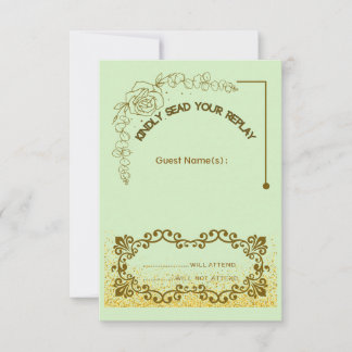 Carte de réponse de mariage à la verdure florale