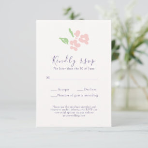 Carte de réponse de mariage à l'aquarelle avec écr
