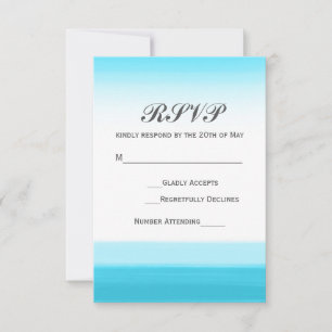 Carte de réponse de mariage à l'aquarelle bleu cla