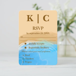 Carte de réponse de mariage à l'aquarelle Sandy Sh