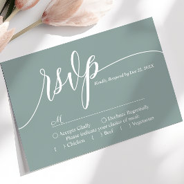Carte de réponse de mariage à l'écriture simple et