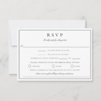 Carte de réponse de mariage à monogramme de crête 