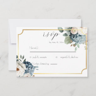 Carte de réponse de mariage à motif floral élégant
