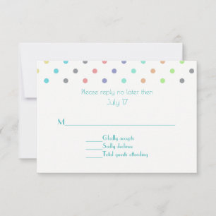 Carte de réponse de mariage à pois et confettis co