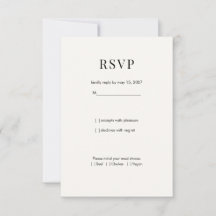 Carte de réponse de mariage à typographie moderne