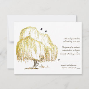 Carte de réponse de mariage Arbre aux saules en au