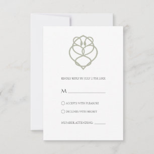 Carte de réponse de mariage au Nœud d'amour du cyg
