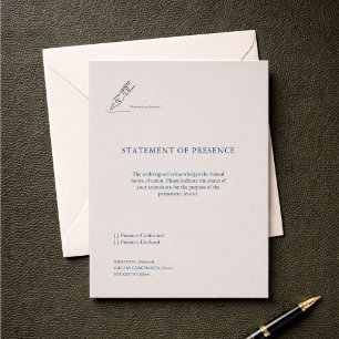 Carte de réponse de mariage au registre de cérémon