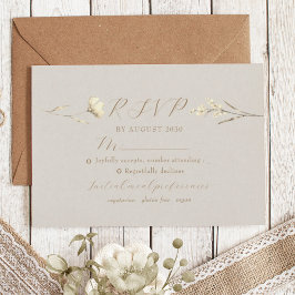 Carte de réponse de mariage aux fleurs sauvages bo