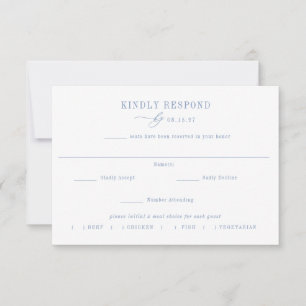 Carte de réponse de mariage avec choix de repas CA