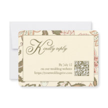 Carte de réponse de mariage avec code QR floral vi