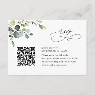Carte de réponse de mariage avec eucalyptus de cou