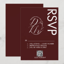 Carte de réponse de mariage avec logo floral délic