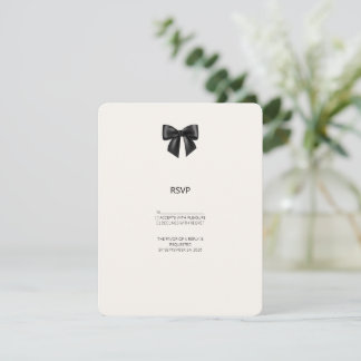 Carte de réponse de mariage avec nœud en ruban noi