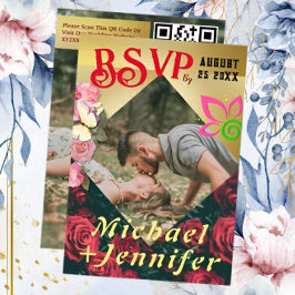 Carte de réponse de mariage avec photo personnalis