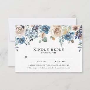 Carte de réponse de mariage Blooming Beauty avec c