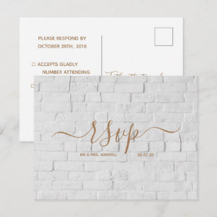 Carte de réponse de mariage Carte postale en bri