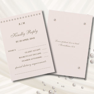 Carte de réponse de mariage chrétien Dusty Pink Pe