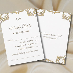 Carte de réponse de mariage chrétien victorien ave