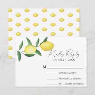 Carte de réponse de mariage - Citron jaune