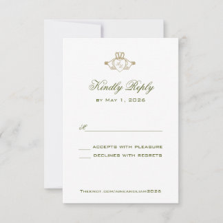 carte de réponse de mariage Claddagh