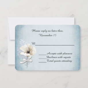 Carte de réponse de mariage Coquelicot d'hiver bla